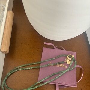Jane Win Green Jade Double Wrap Beaded Necklace